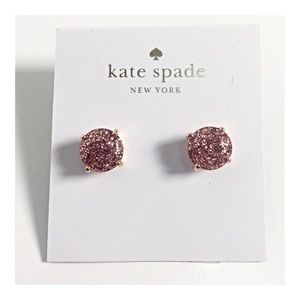 Kate Spade Pink Glitter Stud Post Earrings NWT